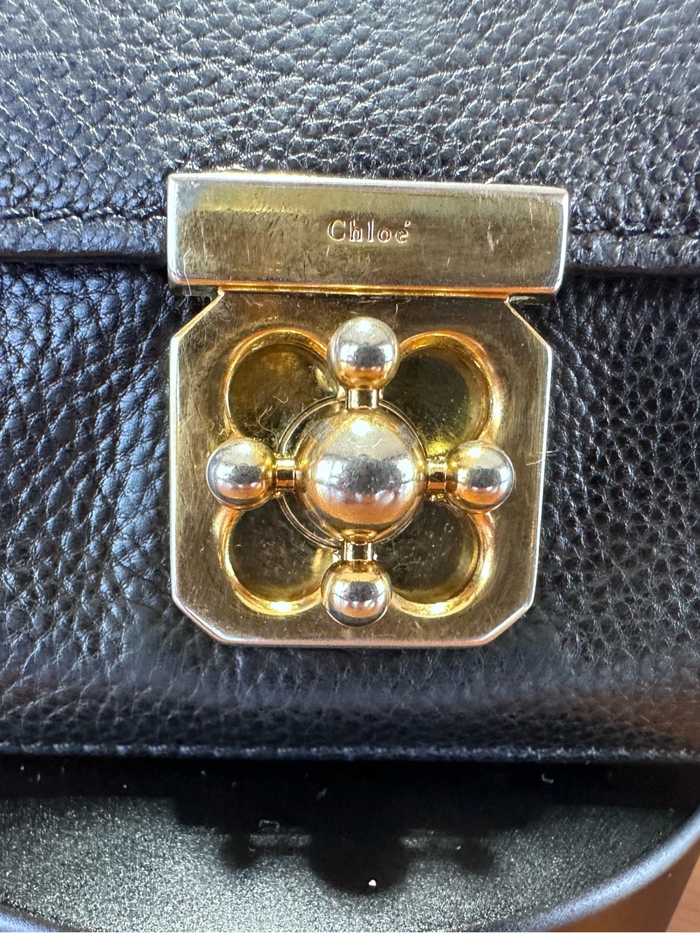 Authentic Chloe Elsie Black Leather Wallet  Gold Hardware | EUC - Picture 2 of 16